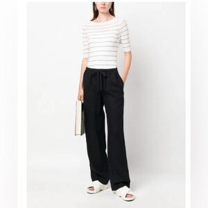Vince boat-neck striped knitted cashmere blend top NWT